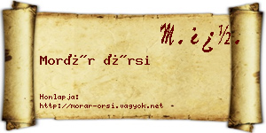 Morár Örsi névjegykártya